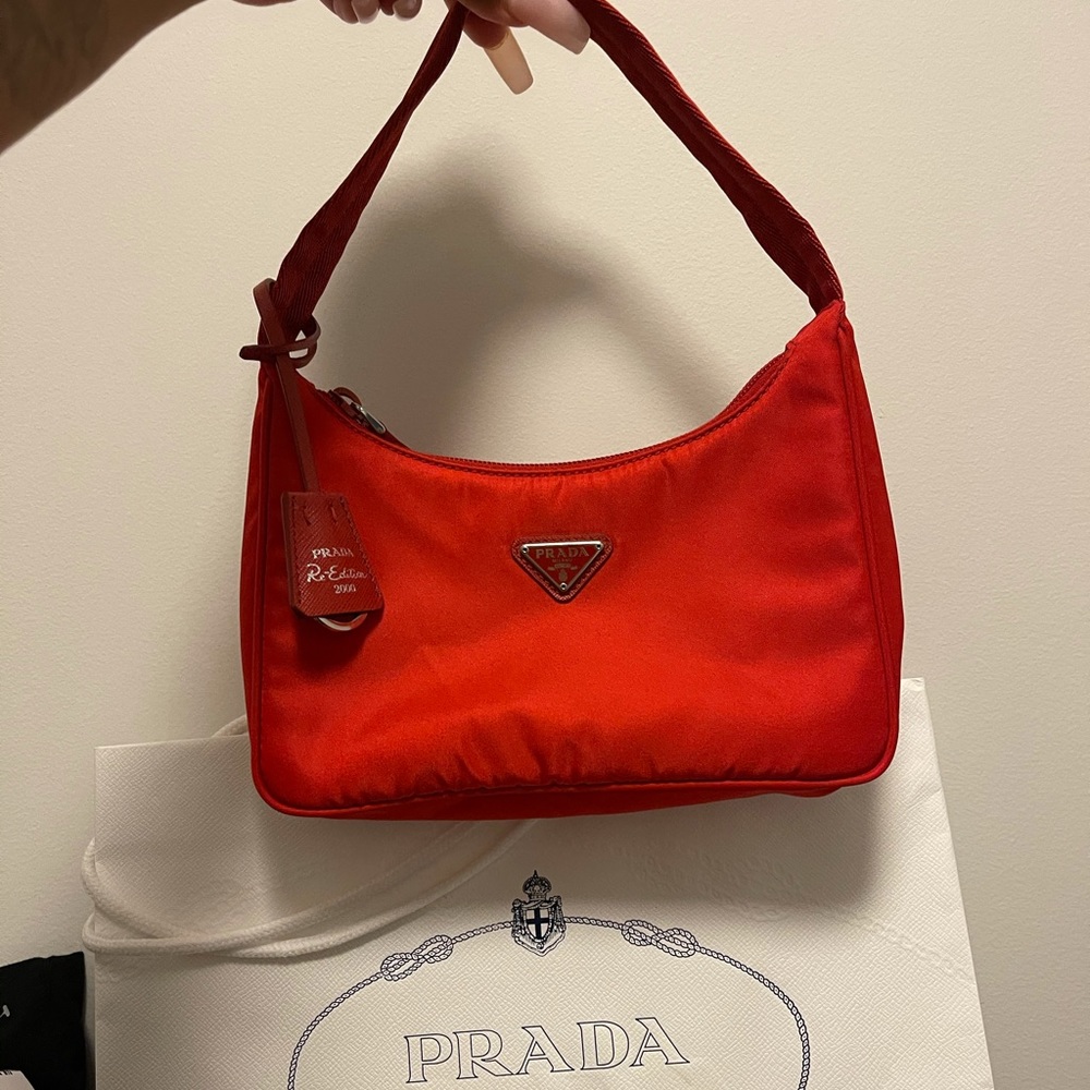 RED BRAND NEW PRADA NYLON BAG
